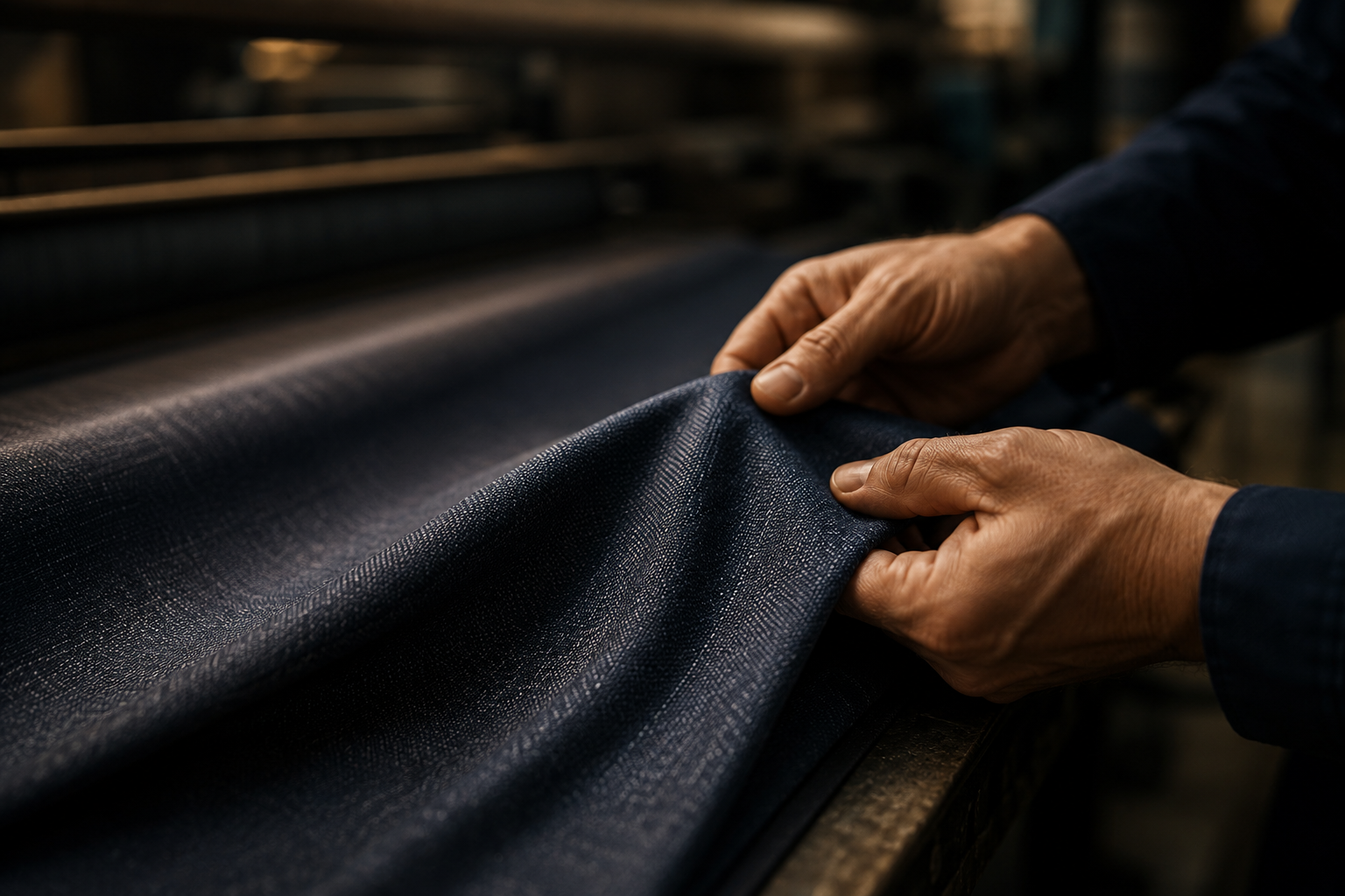Hand-inspection of woven fabric on the loom